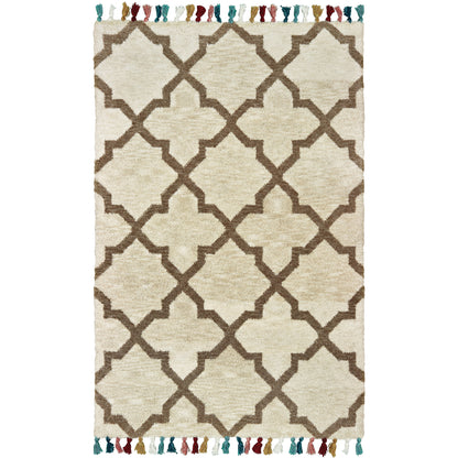 Madison Ivory Tan Bohemian Geometric Indoor Rug