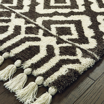 Madison Ivory Brown Bohemian Geometric Indoor Rug