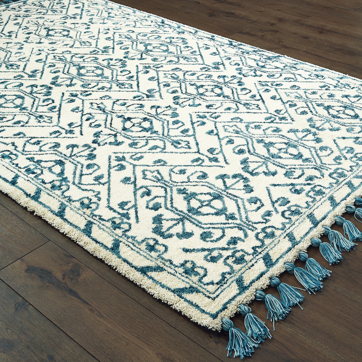 Madison Ivory Blue Bohemian Oriental Indoor Rug