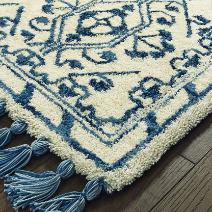 Madison Ivory Blue Bohemian Oriental Indoor Rug