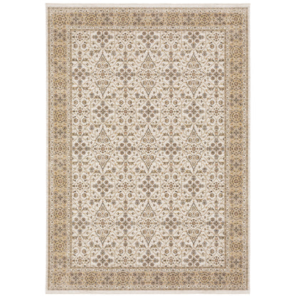 Maharaja Ivory Gold Traditional Oriental Indoor Rug