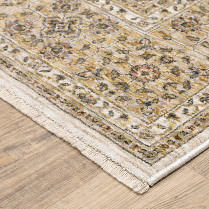 Maharaja Ivory Gold Traditional Oriental Indoor Rug