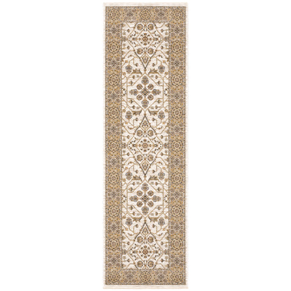 Maharaja Ivory Gold Traditional Oriental Indoor Rug