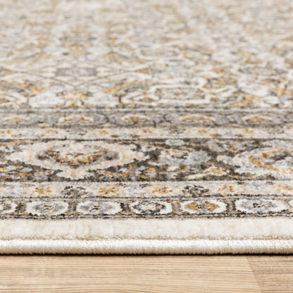 Maharaja Ivory Grey Traditional Oriental Indoor Rug