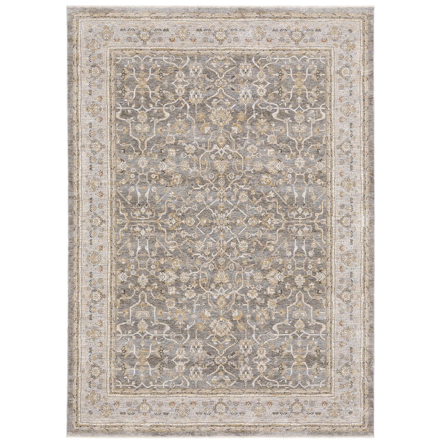 Maharaja Beige Grey Traditional Oriental Indoor Rug