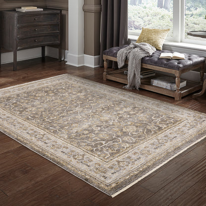 Maharaja Beige Grey Traditional Oriental Indoor Rug