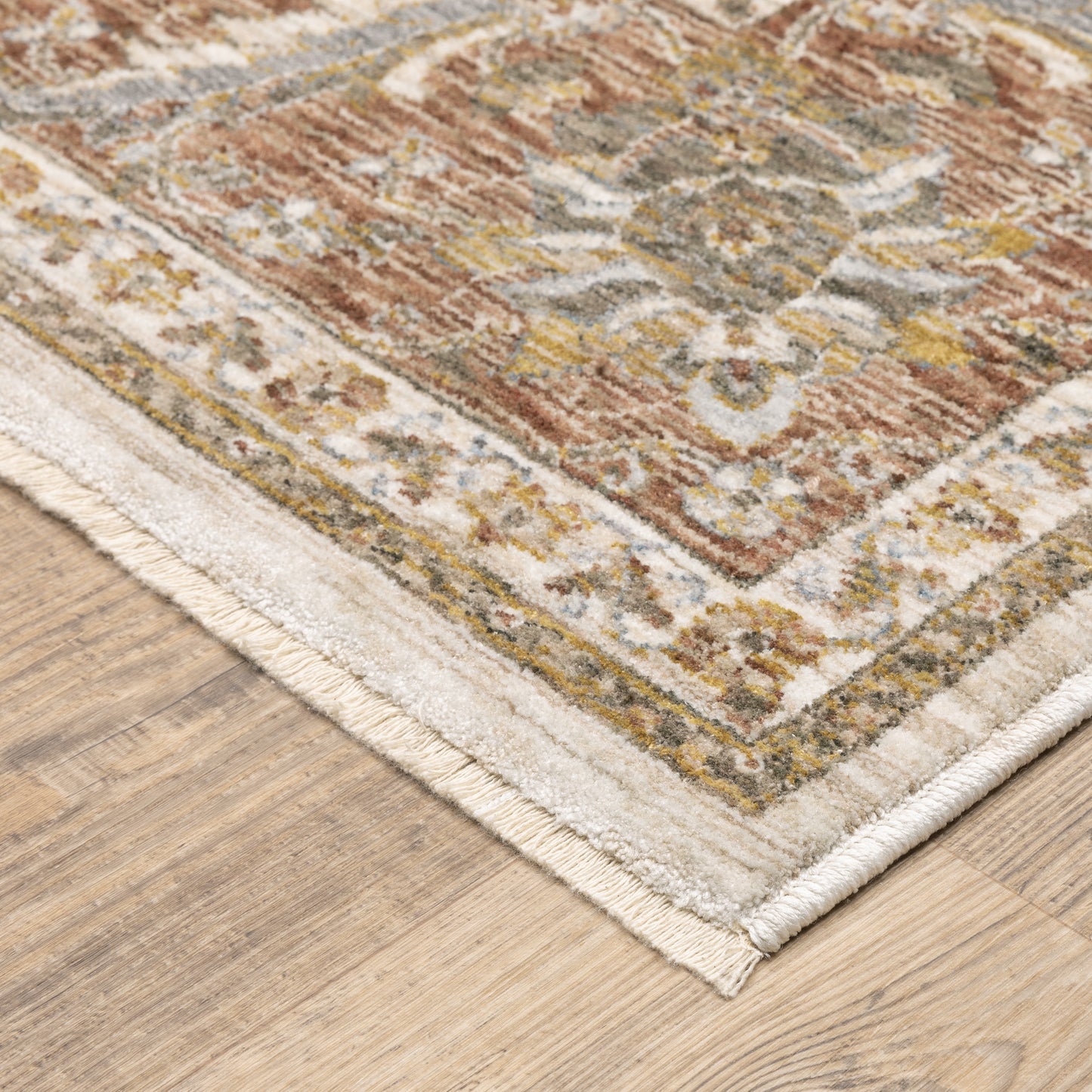 Maharaja Rust Ivory Traditional Oriental Indoor Rug