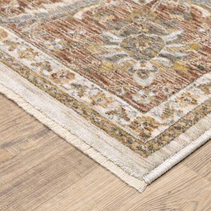 Maharaja Rust Ivory Traditional Oriental Indoor Rug