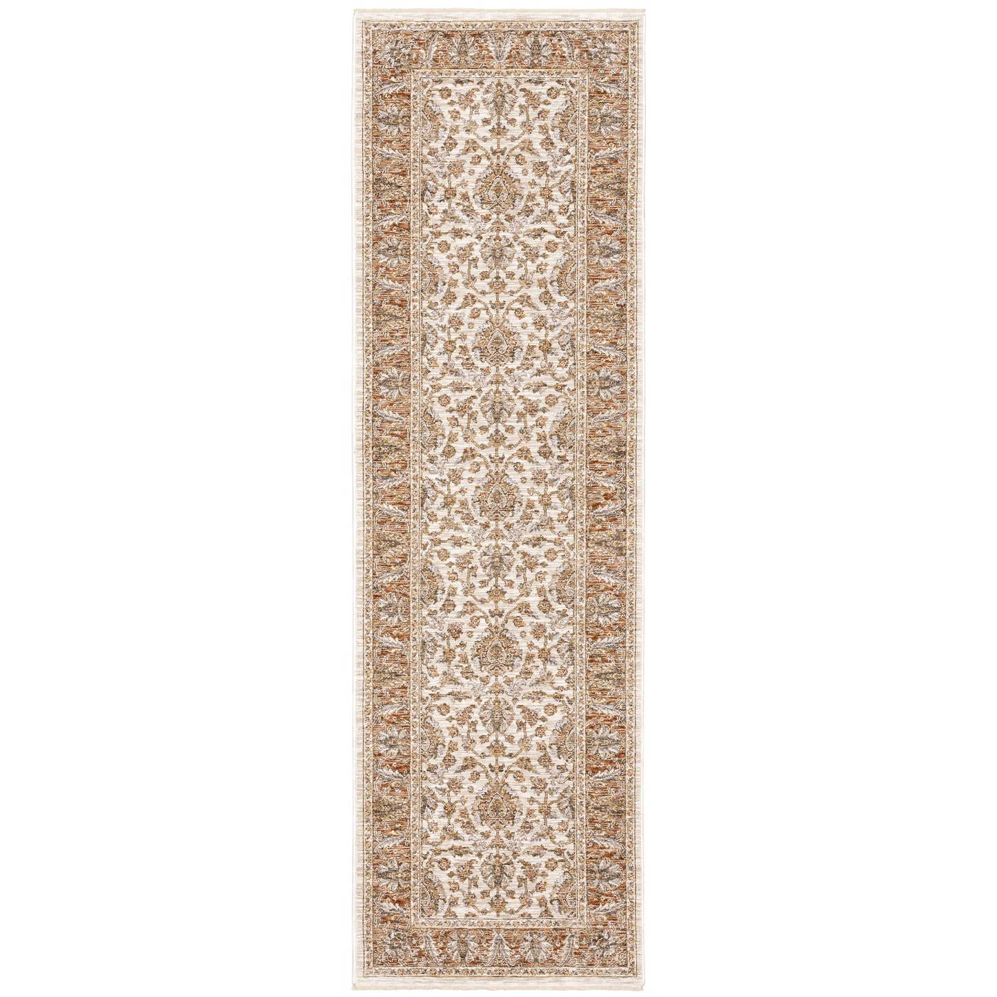 Maharaja Rust Ivory Traditional Oriental Indoor Rug