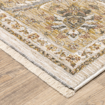 Maharaja Ivory Gold Traditional Oriental Indoor Rug