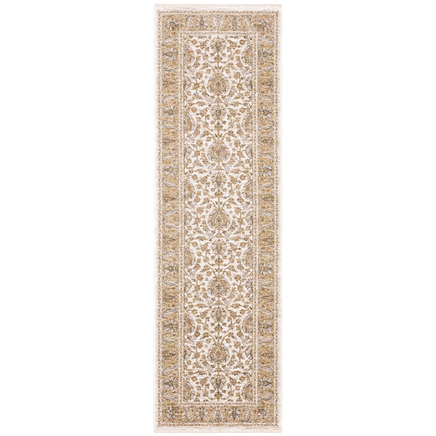 Maharaja Ivory Gold Traditional Oriental Indoor Rug