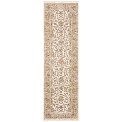 Maharaja Ivory Gold Traditional Oriental Indoor Rug