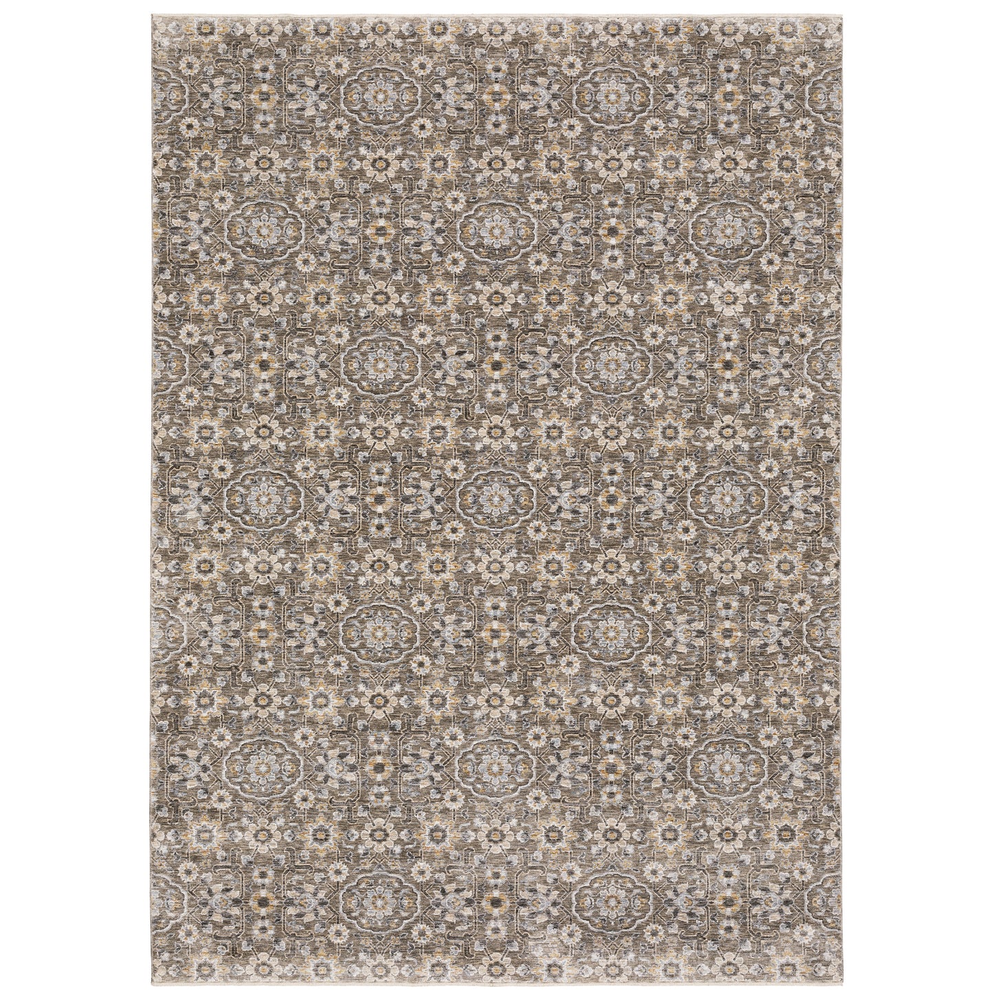 Maharaja Grey Tan Traditional Oriental Indoor Rug