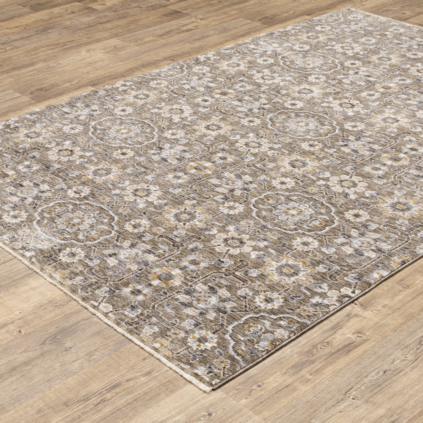 Maharaja Grey Tan Traditional Oriental Indoor Rug