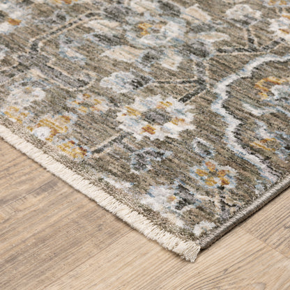 Maharaja Grey Tan Traditional Oriental Indoor Rug