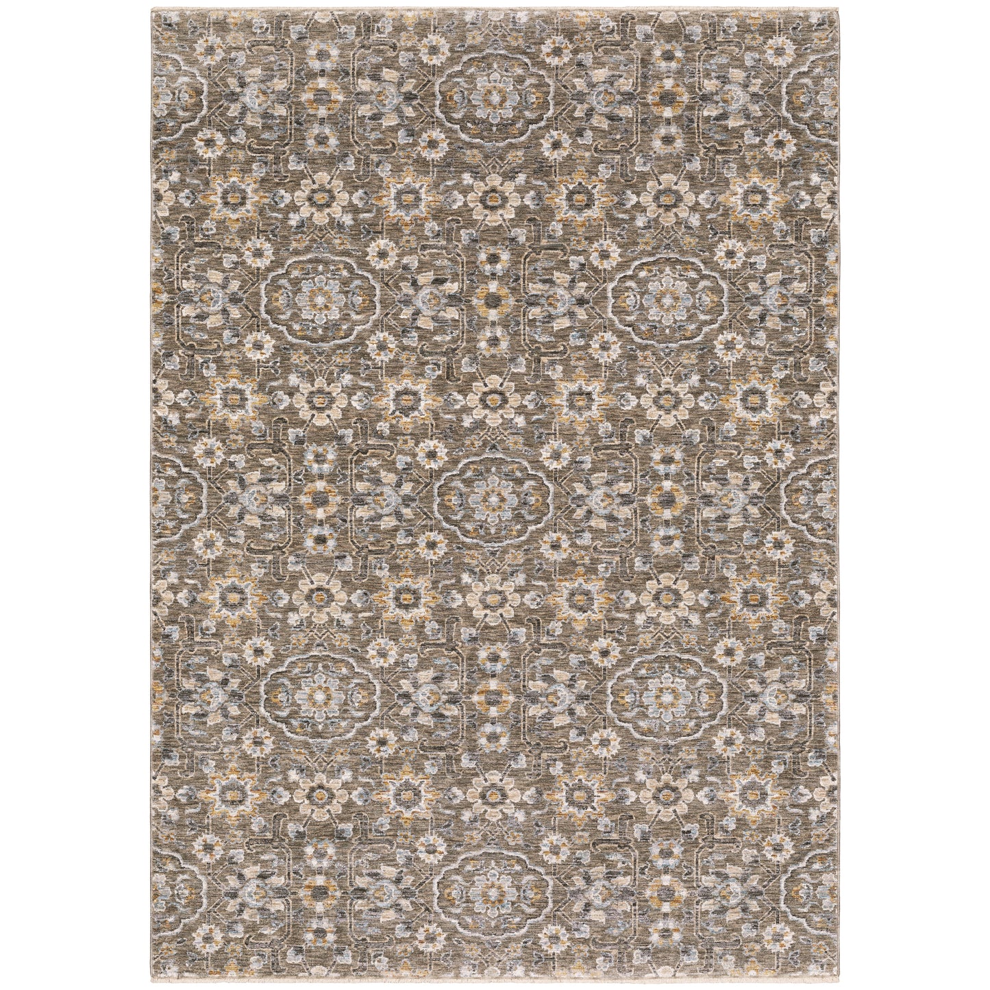 Maharaja Grey Tan Traditional Oriental Indoor Rug