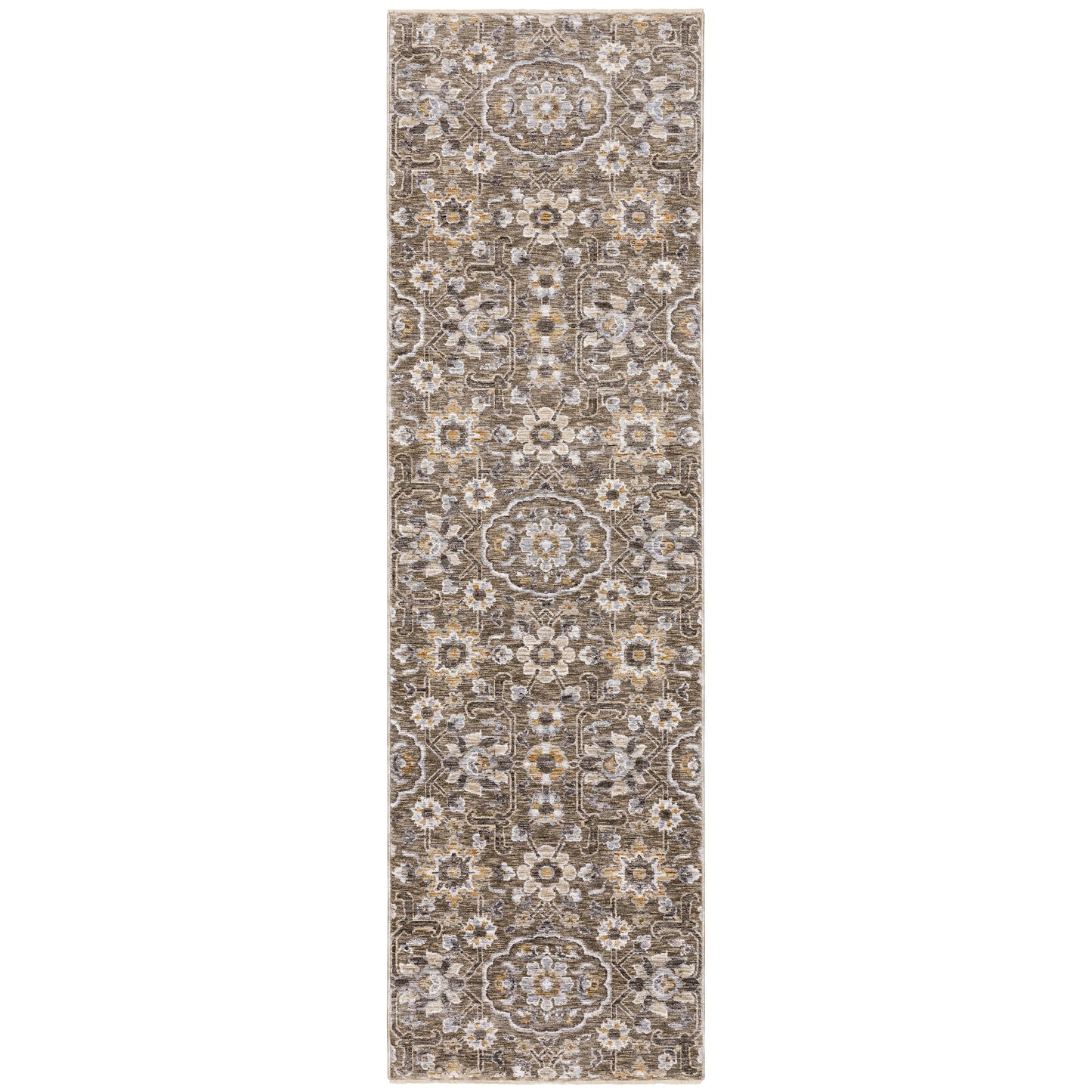 Maharaja Grey Tan Traditional Oriental Indoor Rug