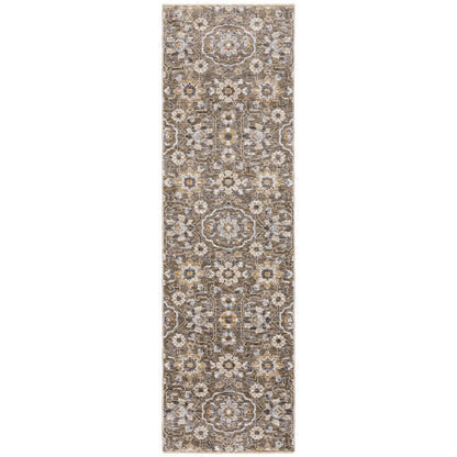 Maharaja Grey Tan Traditional Oriental Indoor Rug