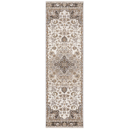 Maharaja Ivory Blue Traditional Oriental Indoor Rug