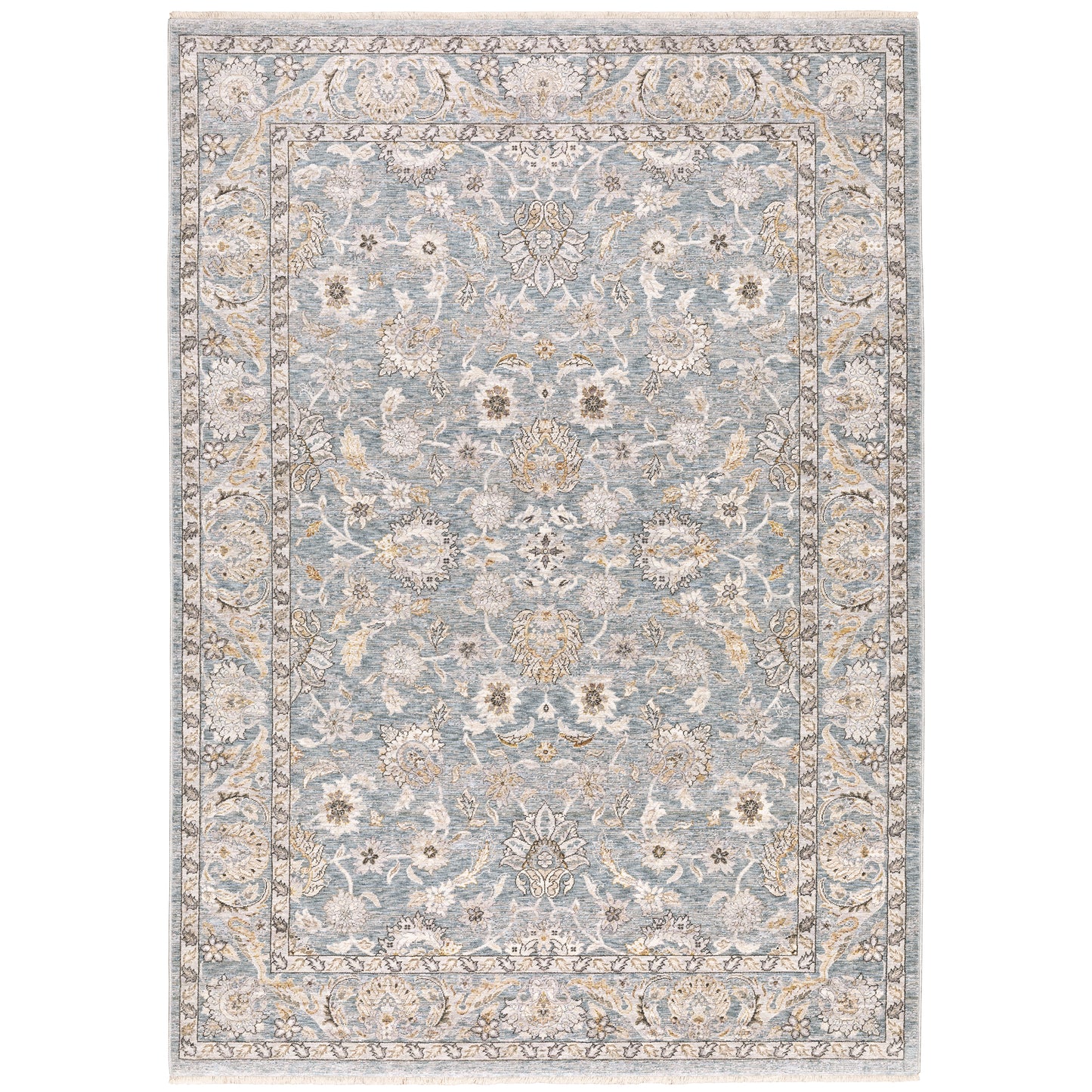 Maharaja Blue Ivory Traditional Oriental Indoor Rug