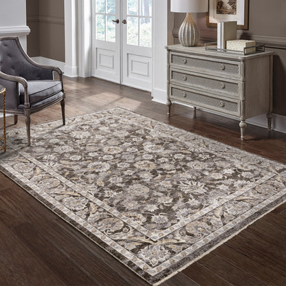 Maharaja Grey Ivory Traditional Oriental Indoor Rug