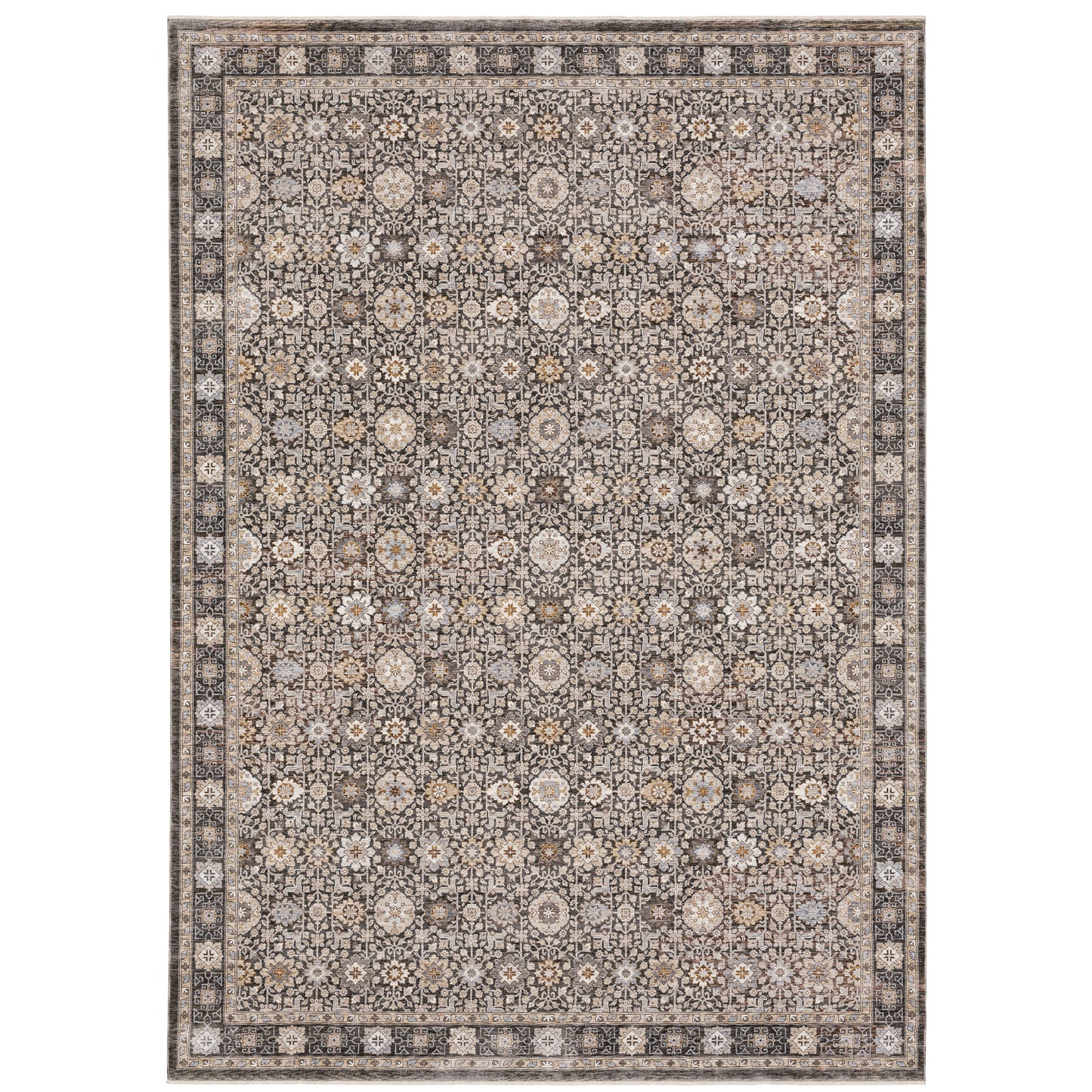 Maharaja Grey Ivory Traditional Oriental Indoor Rug