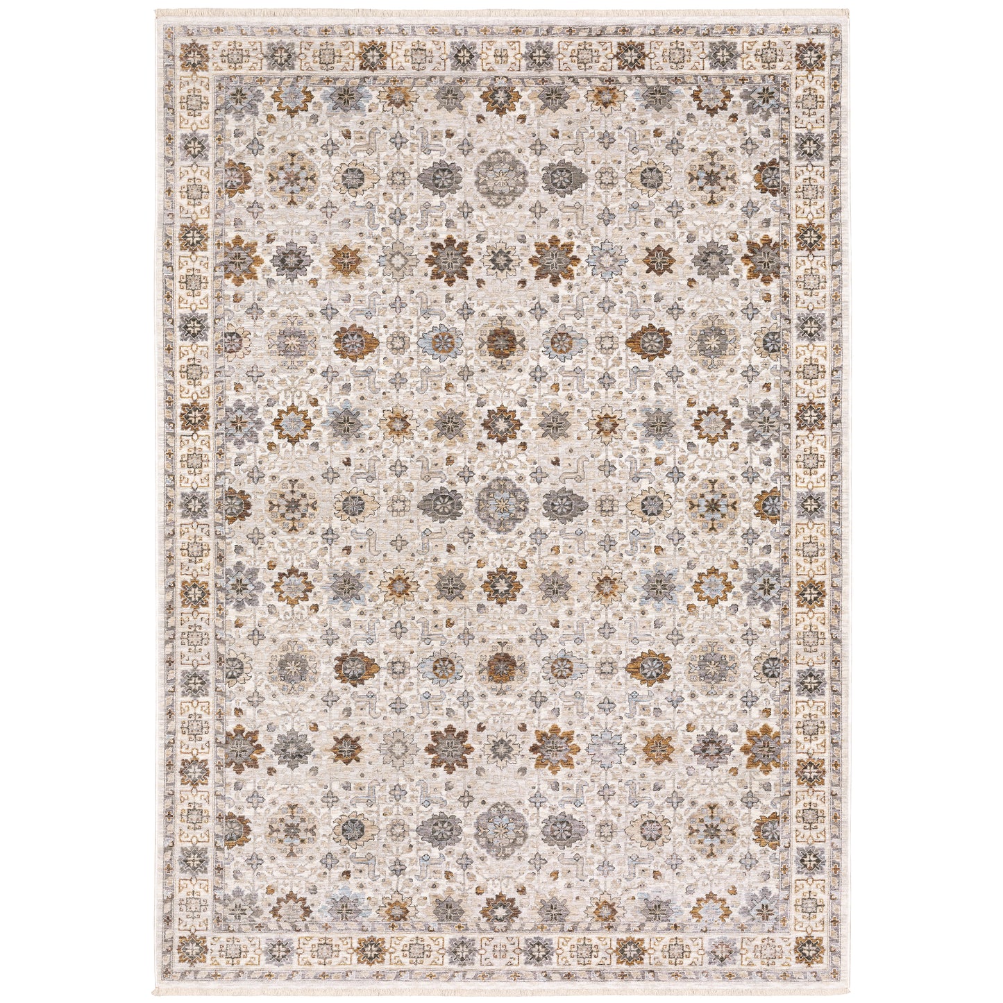 Maharaja Ivory Gold Traditional Oriental Indoor Rug