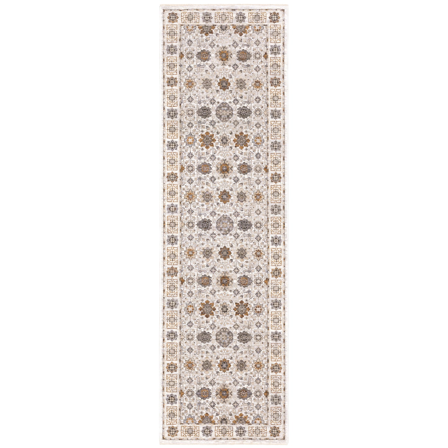 Maharaja Ivory Gold Traditional Oriental Indoor Rug