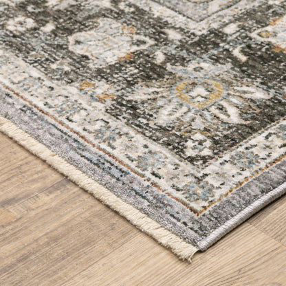 Maharaja Grey Blue Traditional Oriental Indoor Rug