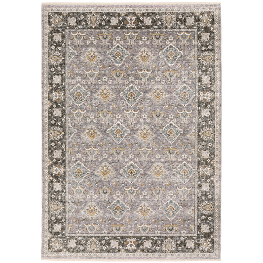 Maharaja Grey Blue Traditional Oriental Indoor Rug