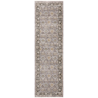 Maharaja Grey Blue Traditional Oriental Indoor Rug