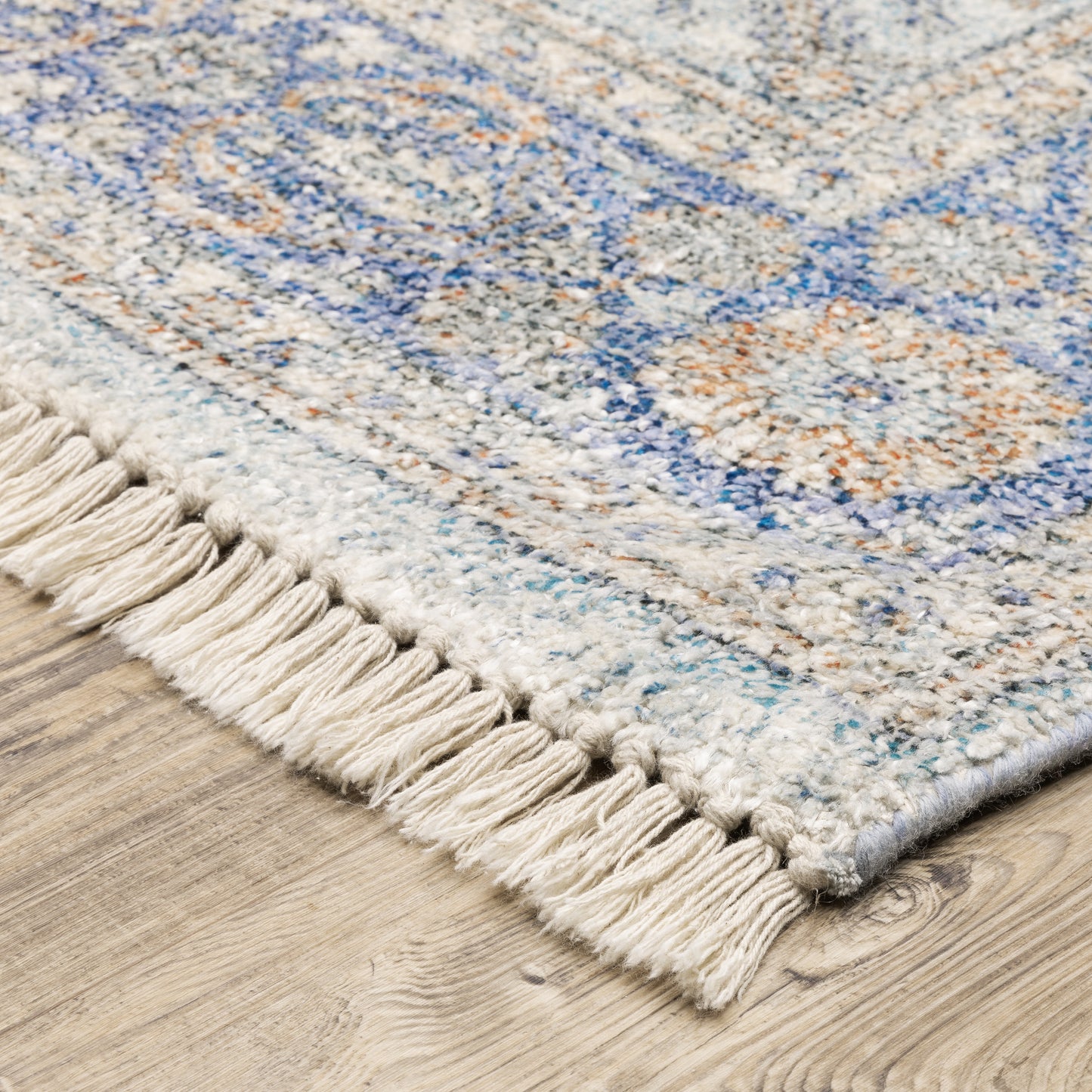 Malabar Blue Red Traditional Oriental Indoor Rug