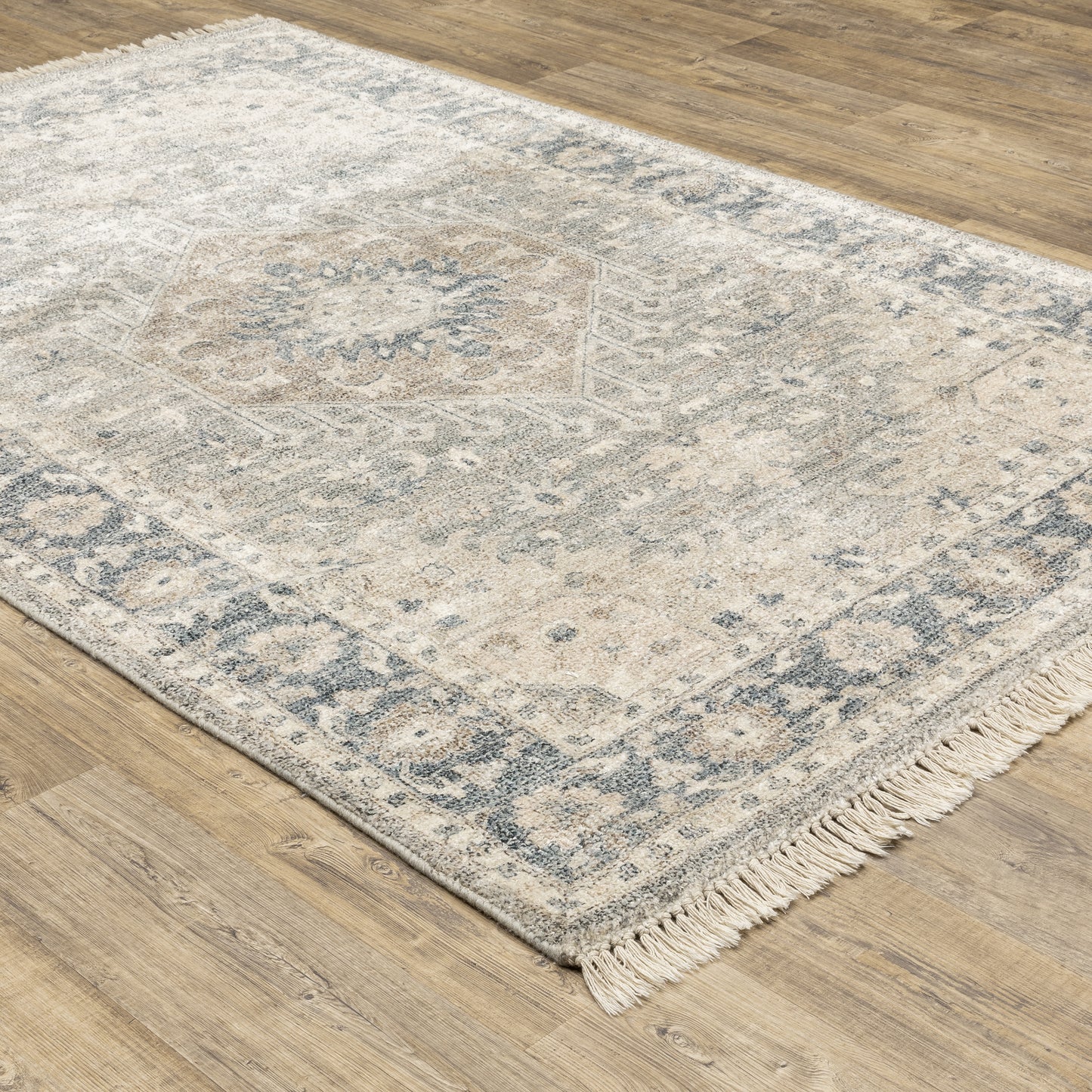 Malabar Beige Grey Traditional Oriental Indoor Rug