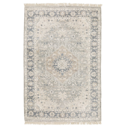 Malabar Beige Grey Traditional Oriental Indoor Rug