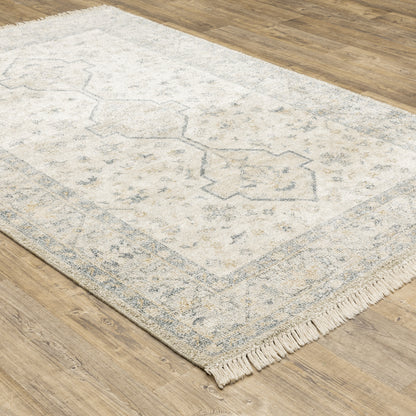 Malabar Beige Charcoal Traditional Oriental Indoor Rug