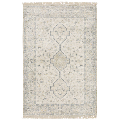 Malabar Beige Charcoal Traditional Oriental Indoor Rug