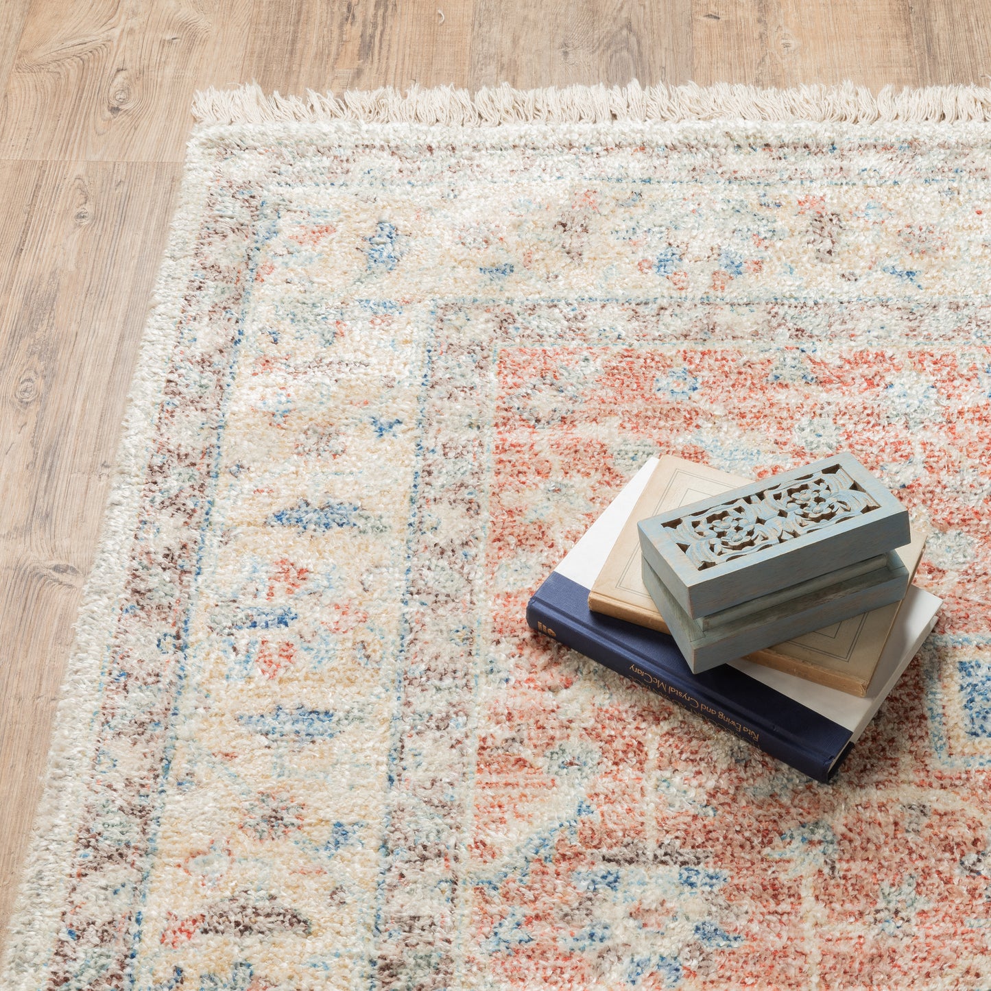 Malabar Orange Blue Traditional Oriental Indoor Rug