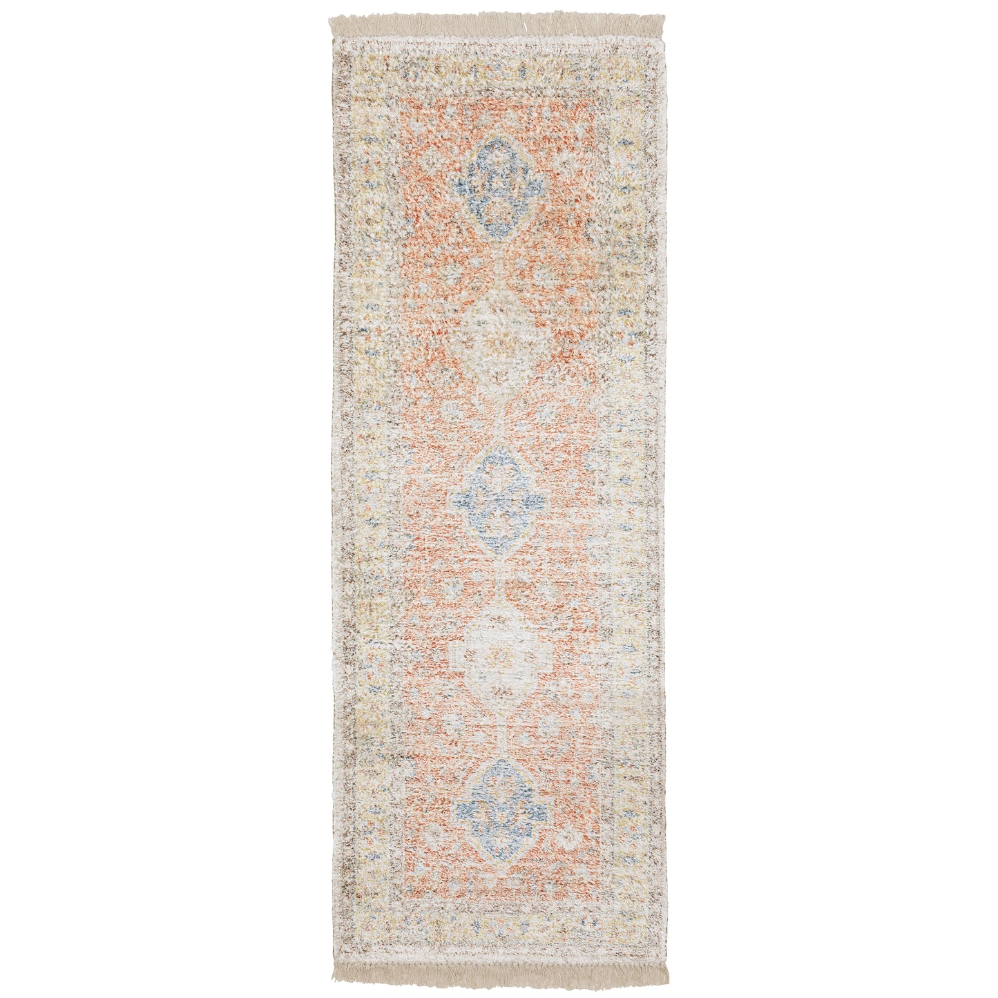 Malabar Orange Blue Traditional Oriental Indoor Rug