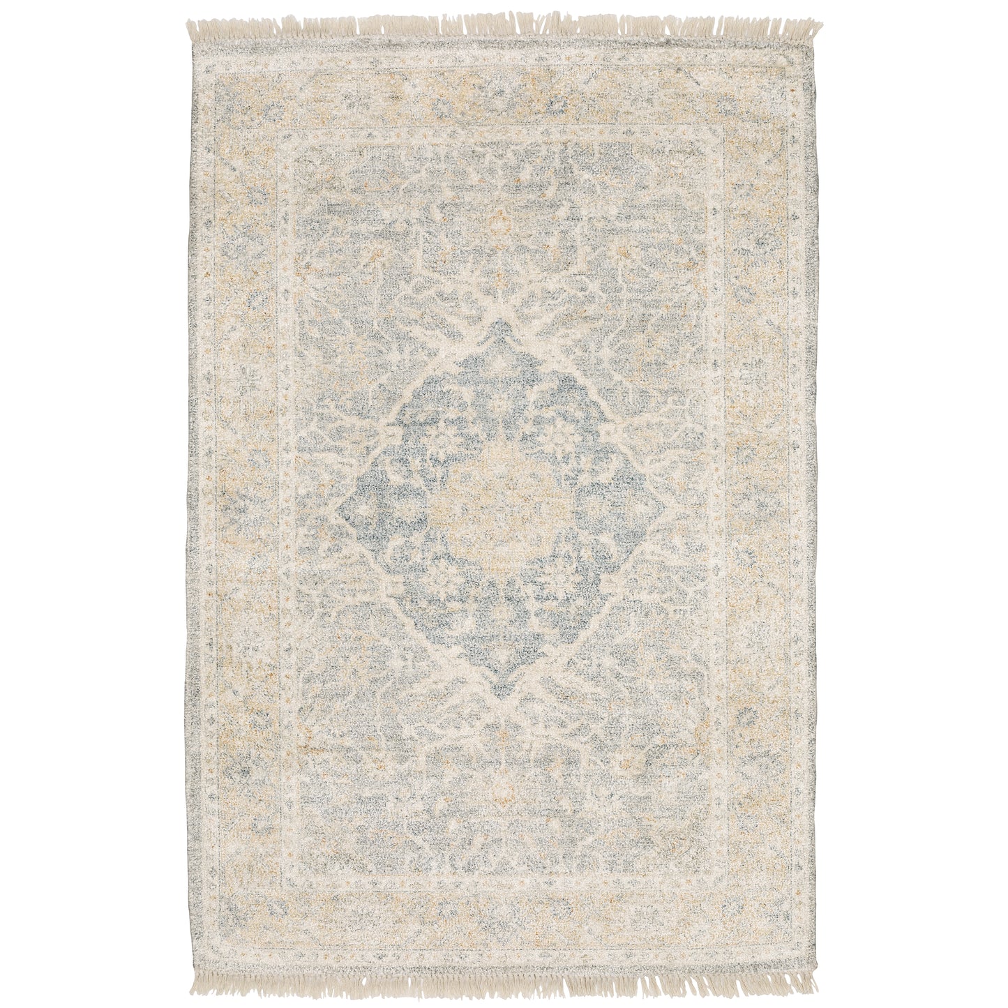 Malabar Grey Beige Traditional Oriental Indoor Rug