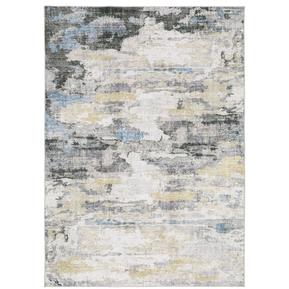 Malibu Grey Blue Modern & Contemporary Abstract Indoor Rug