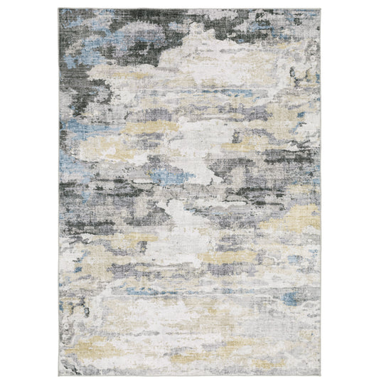 Malibu Grey Blue Modern & Contemporary Abstract Indoor Rug