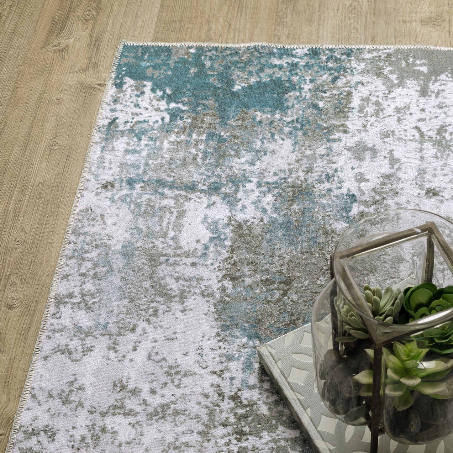 Malibu Grey Blue Modern & Contemporary Abstract Indoor Rug