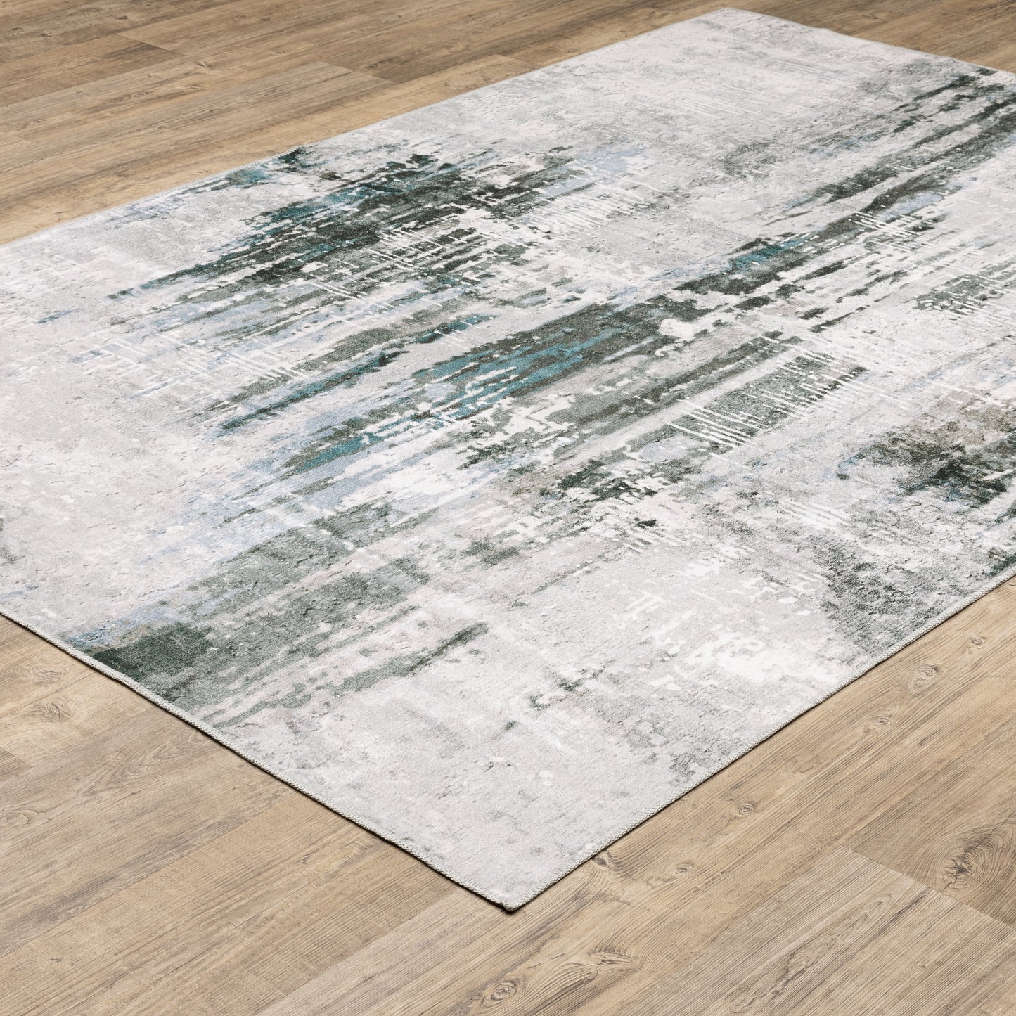 Malibu Grey Teal Modern & Contemporary Abstract Indoor Rug