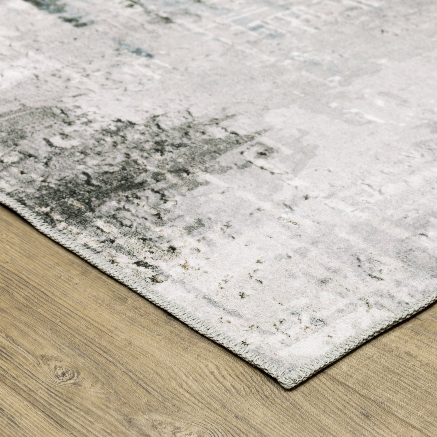 Malibu Grey Teal Modern & Contemporary Abstract Indoor Rug