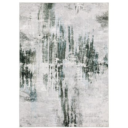 Malibu Grey Teal Modern & Contemporary Abstract Indoor Rug