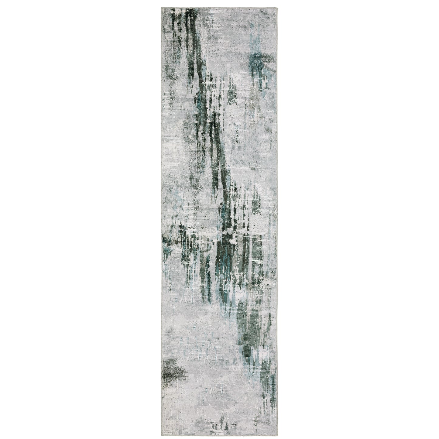 Malibu Grey Teal Modern & Contemporary Abstract Indoor Rug