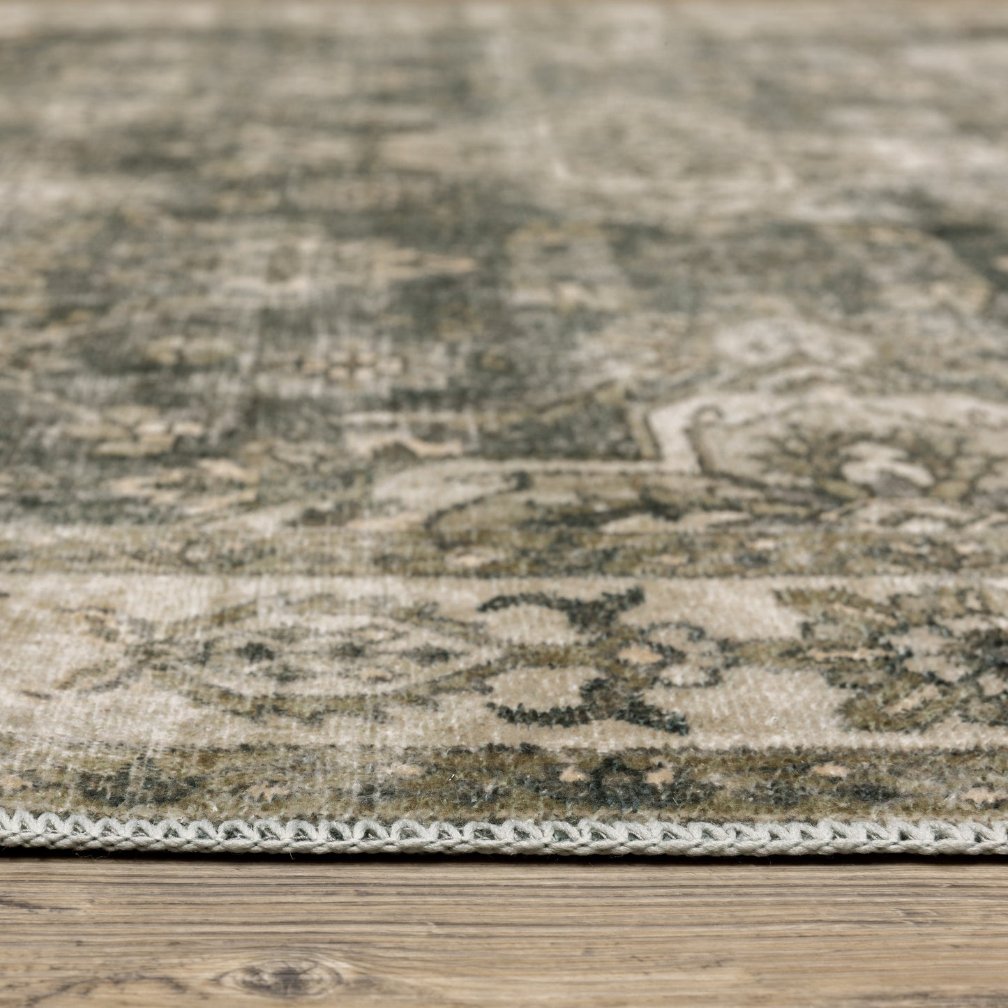 Malibu Green Beige Vintage Oriental Indoor Rug