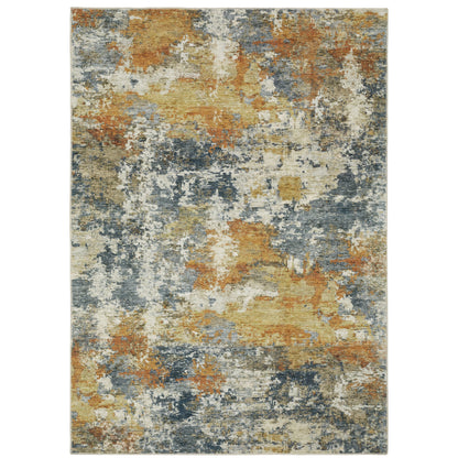 Malibu Orange Blue Modern & Contemporary Abstract Indoor Rug