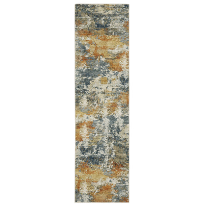 Malibu Orange Blue Modern & Contemporary Abstract Indoor Rug