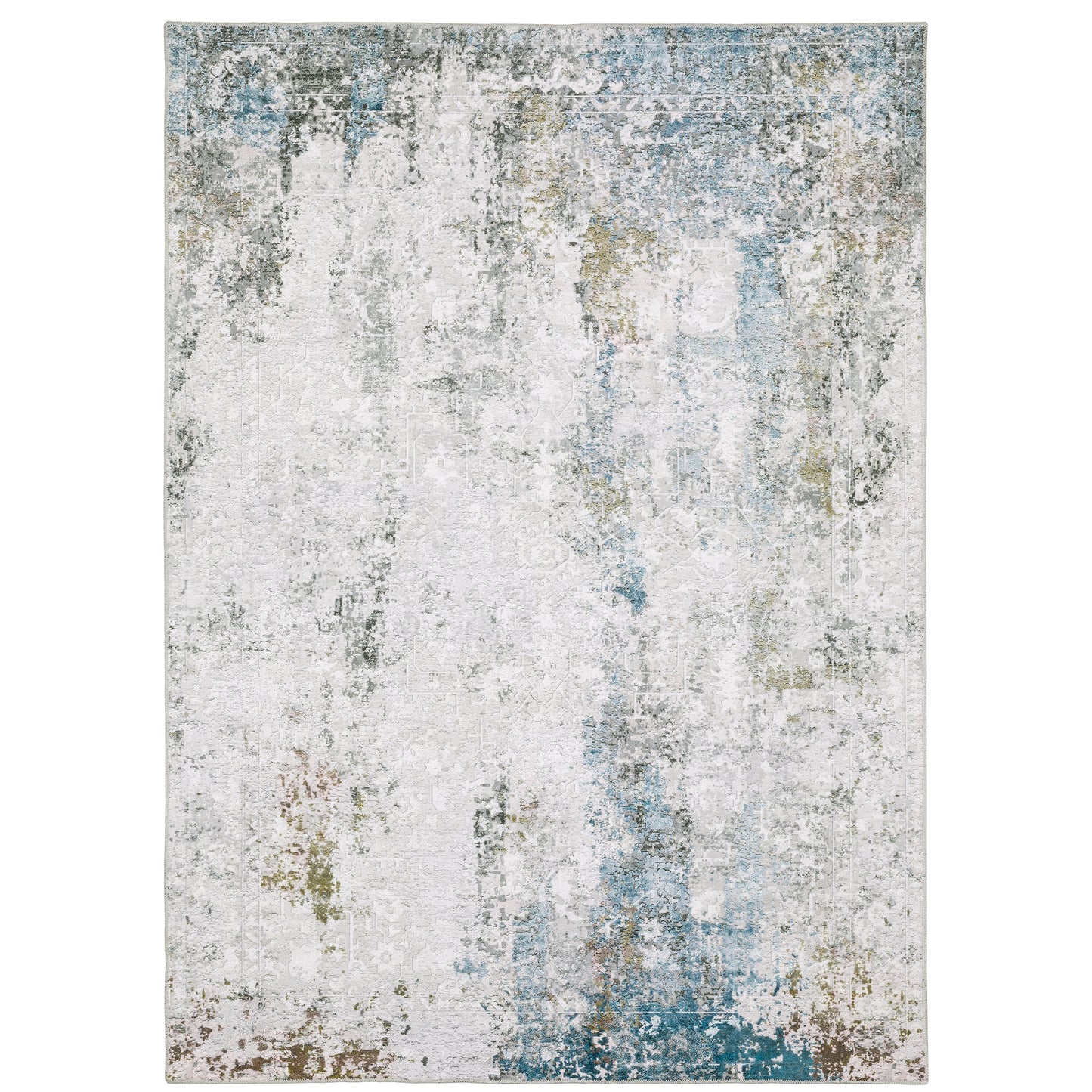 Malibu Ivory Blue Modern & Contemporary Abstract Indoor Rug